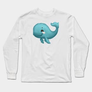 Cute Whale Drawing Long Sleeve T-Shirt